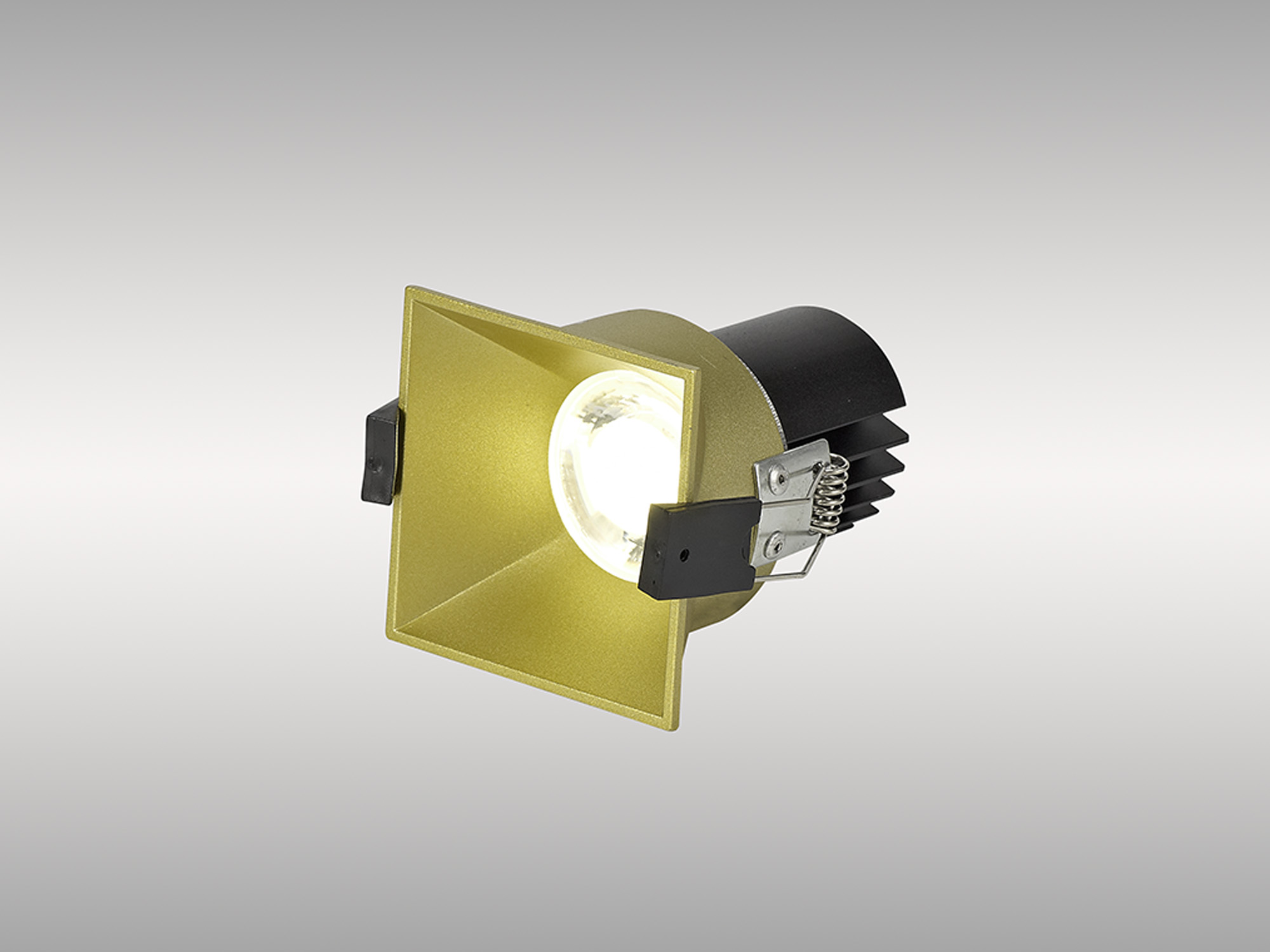 Biox 9 Tridonic Powered 9W 4000K 890lm 24° CRI>90 LED Engine Gold Square Fixed Recessed Spotlight, IP20 DM201929  Dlux Biox 9